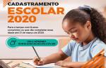 Prazo para Cadastro Escolar 2020 termina na próxima semana 