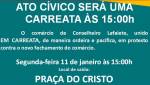 Manifestação contra o fechamento do comércio muda de formato e será uma carreata